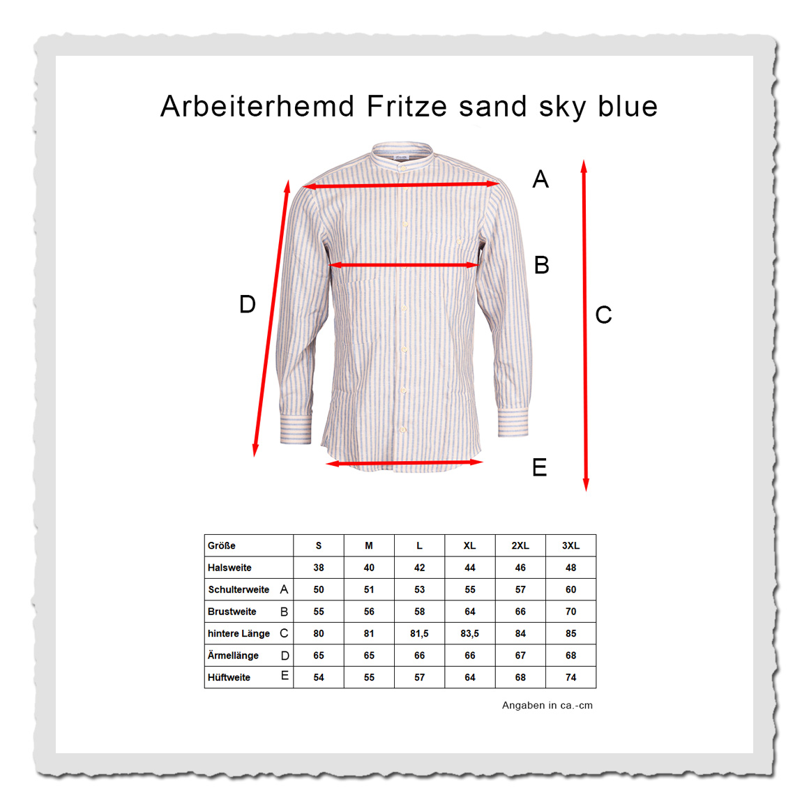 Arbeiterhemd Fritze sand blue sky