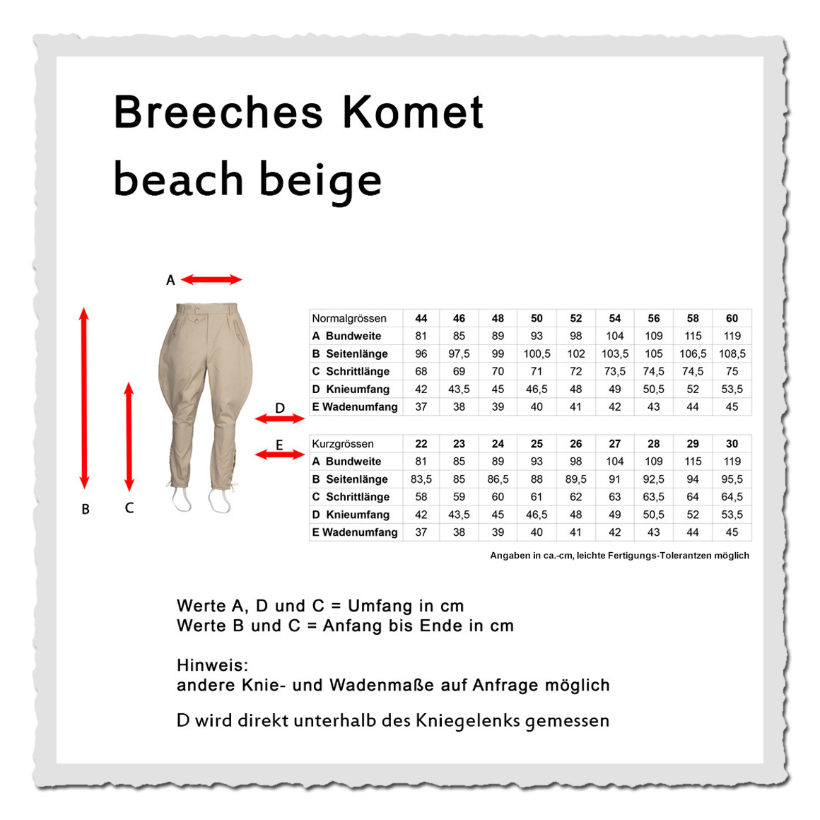 Breeches Komet beach beige