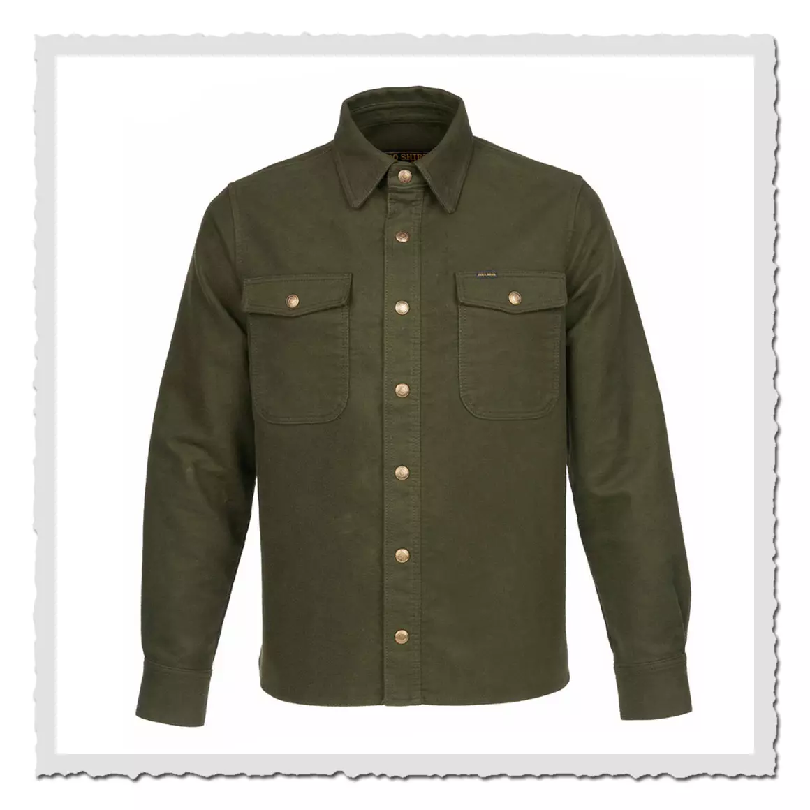 Pike Brothers 1943 CPO Shirt Moleskin moss – Herrenhemd olivgrün aus Baumwolle