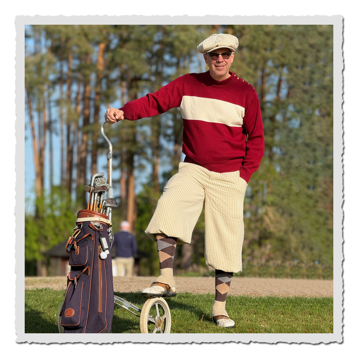 Retro Herren Knickerbocker Friedrich von Retronia in Elfenbein für Oldtimer Rallye & Golf