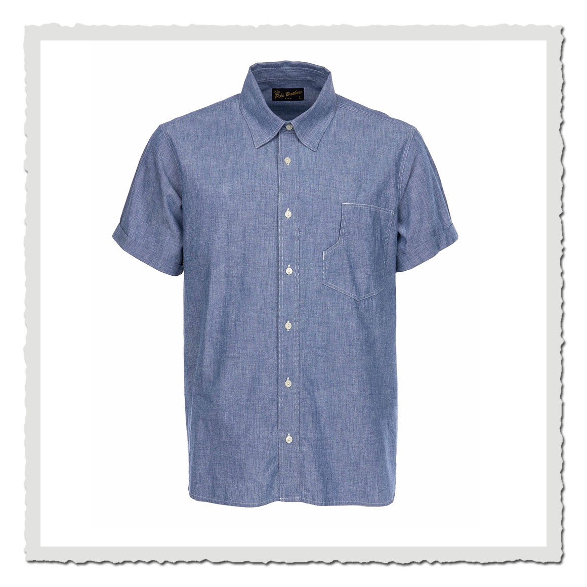 1937 Roamer Shirt Short sleeve blue chambrey