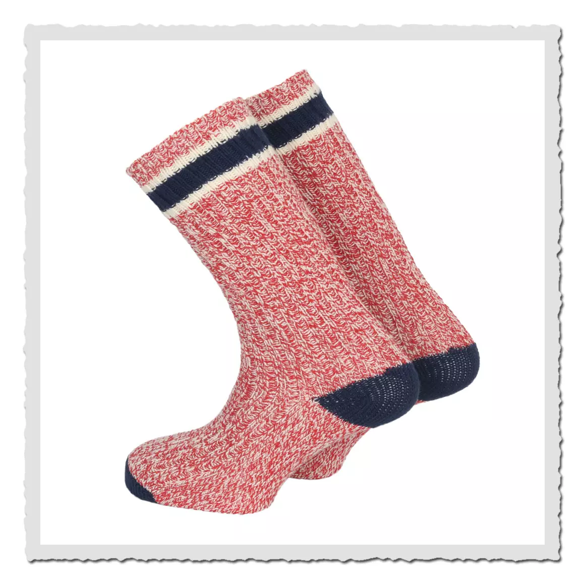 Ragg Wool Crew Sock red navy 97331