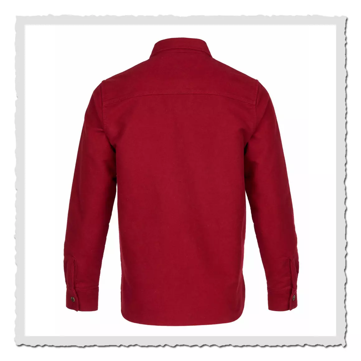 Robustes Heritage Hemd Herren – dunkelrotes Moleskin Material
