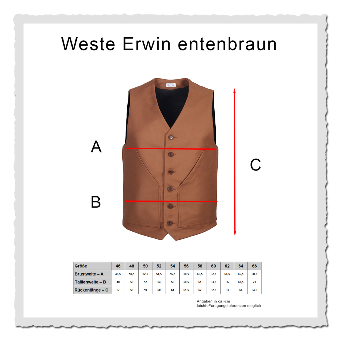 Weste Erwin entenbraun