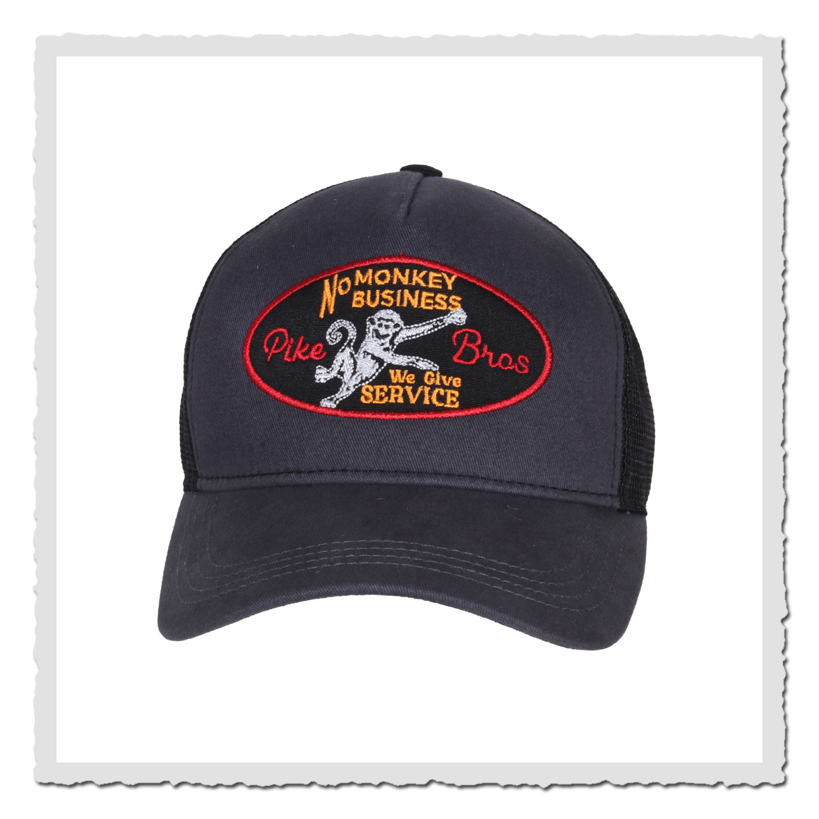 Pike Brothers Monkey Business Cap petrol mit Stickerei und Snapback-Verschluss