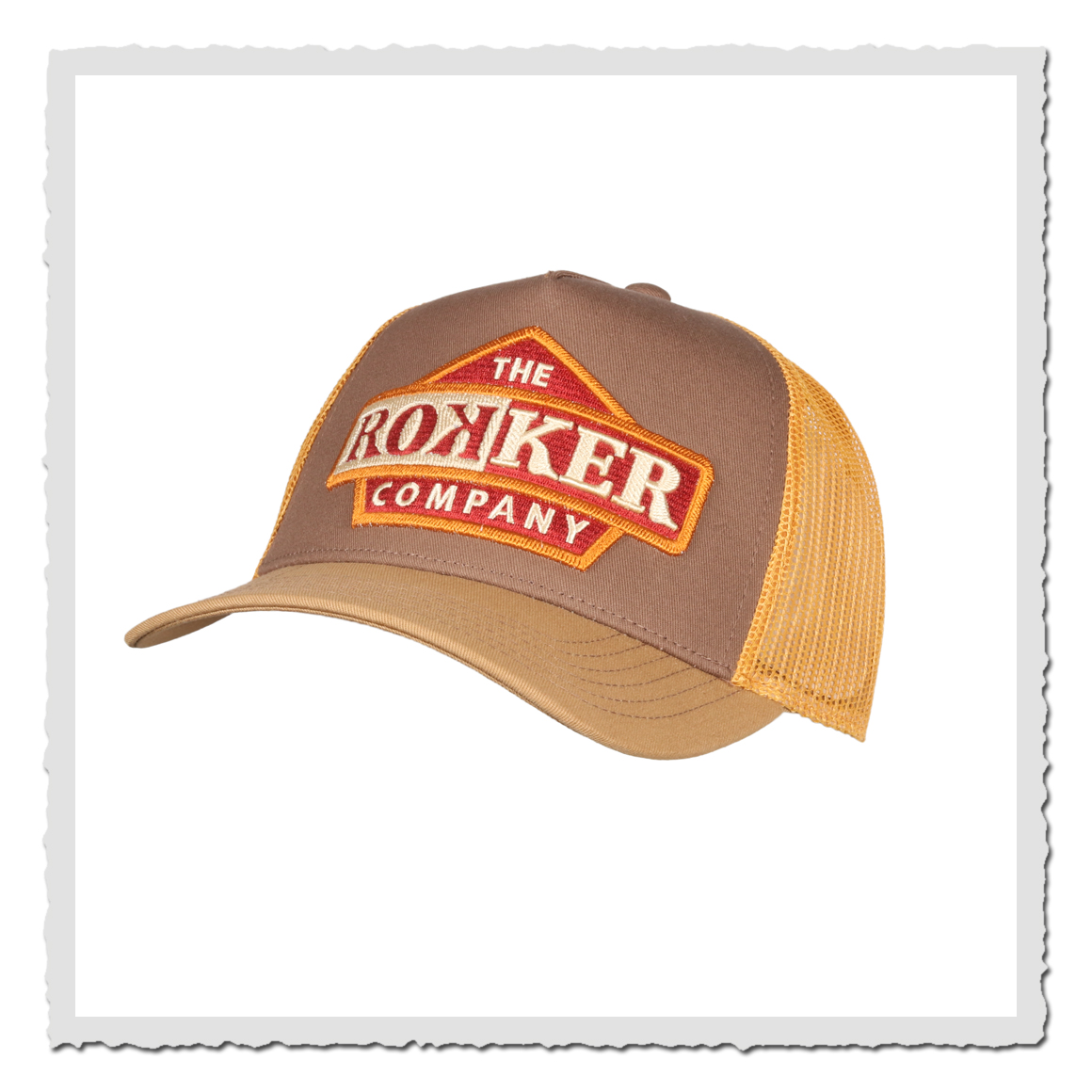 The Rokker Company Cap Ridge braun – Trucker Cap im Retro-Biker-Stil mit Mesh-Einsätzen