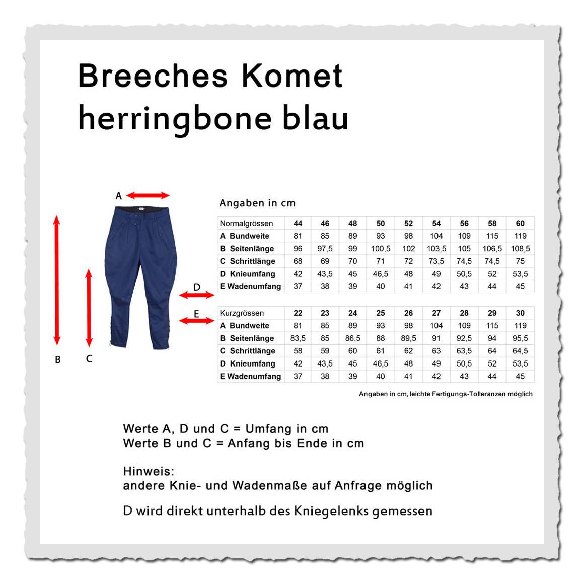 Breeches Komet herringbone blau