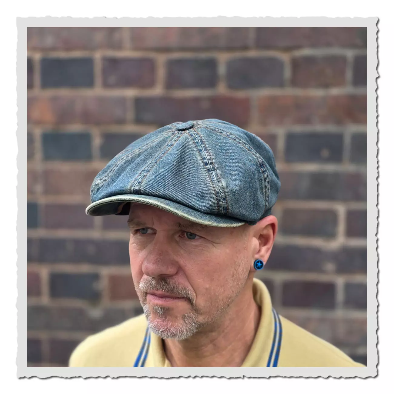 Stetson Hatteras Denim 6841808 27 – Flatcap aus blauem Jeansstoff im klassischen Retro-Design