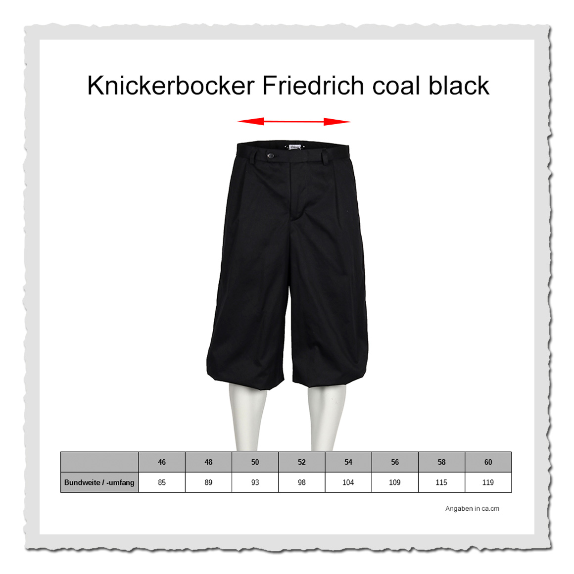 Herren Knickerbocker Friedrich schwarz – Retro Hose für Oldtimer-Fans und nostalgische Anlässe