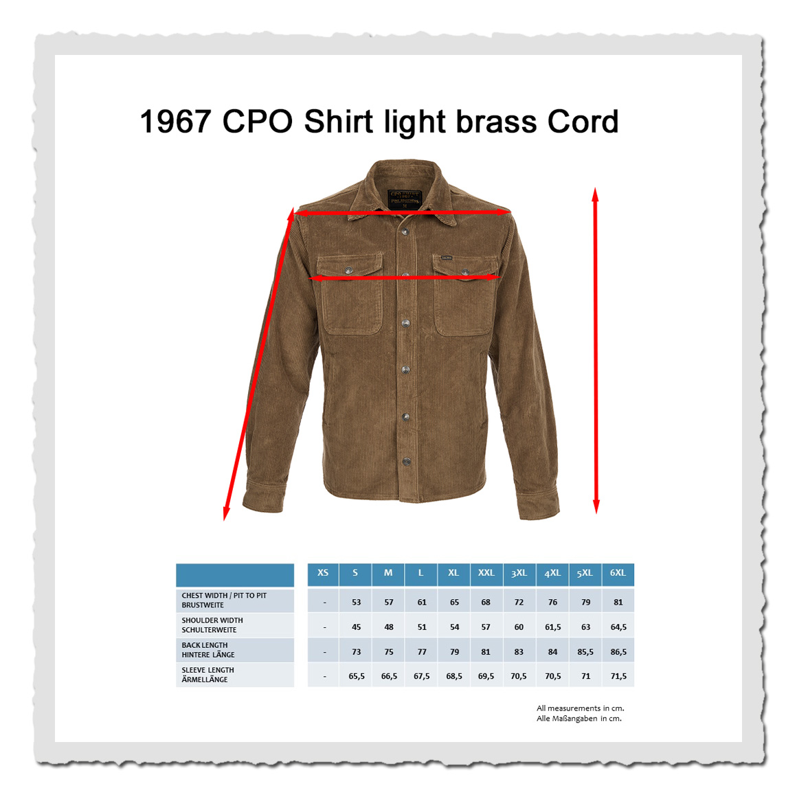 1967 CPO Shirt light brass cord