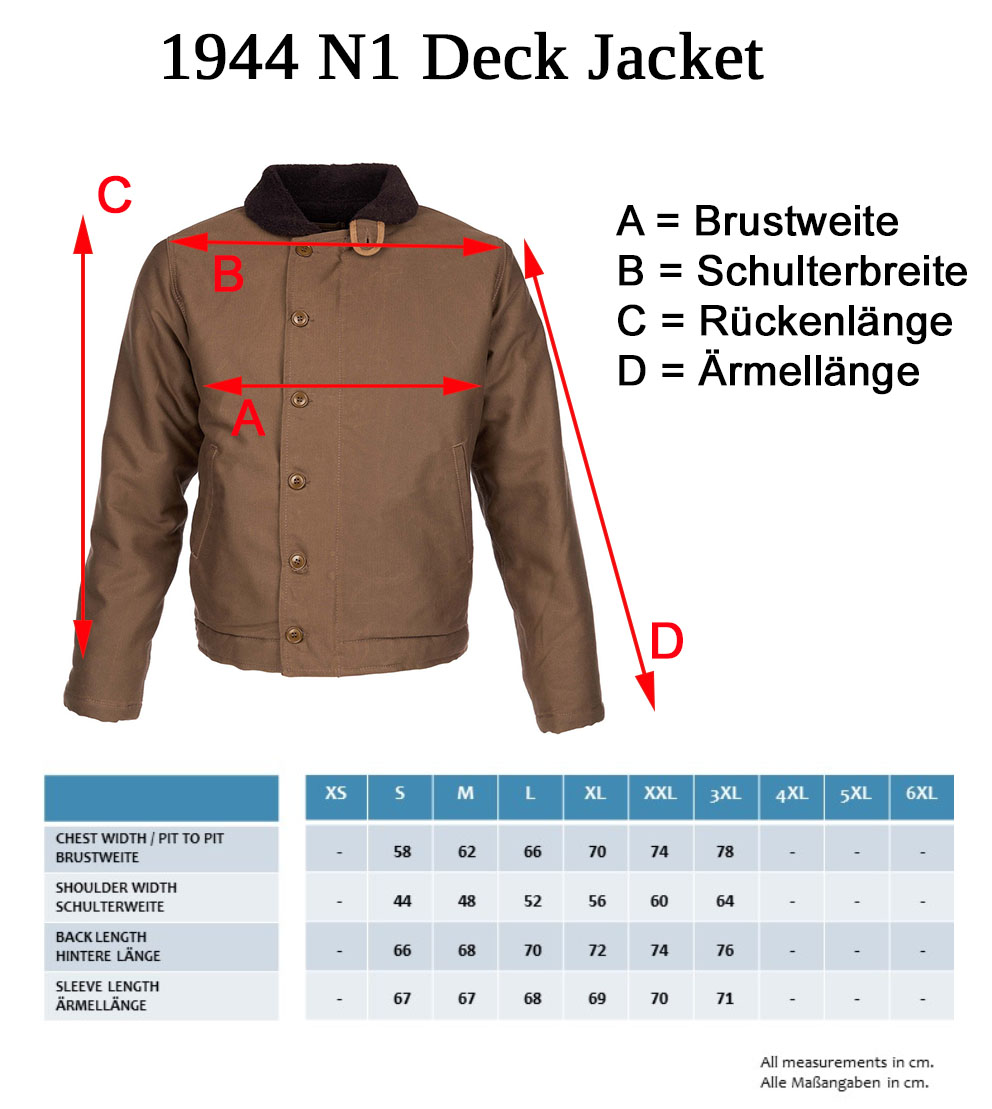 1944 N1 Deck Jacket waxed Khaki brown