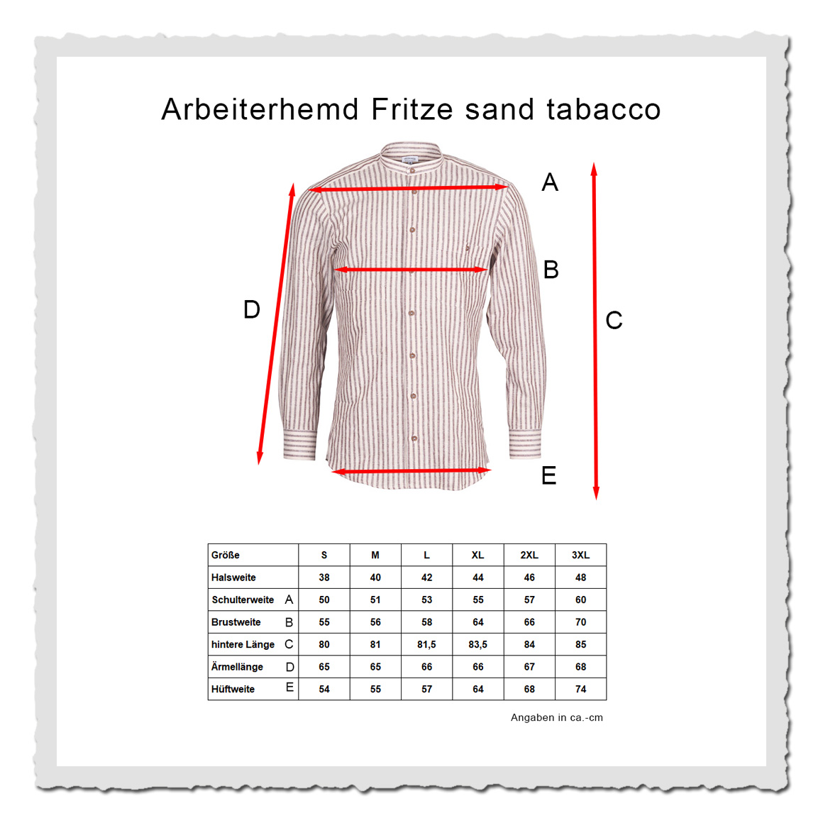 Arbeiterhemd Fritze sand tabacco