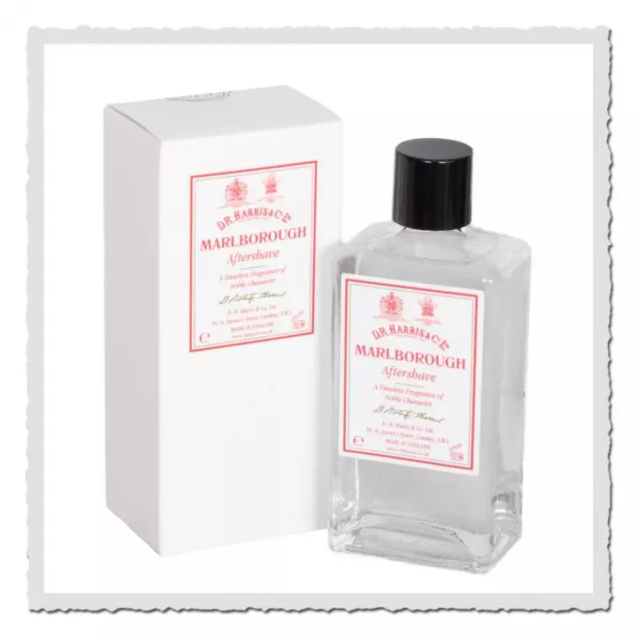 D.R. Harris Marlborough Aftershave im Glasflakon, holzig-würziger Duft mit Tabak und Zedernholz
