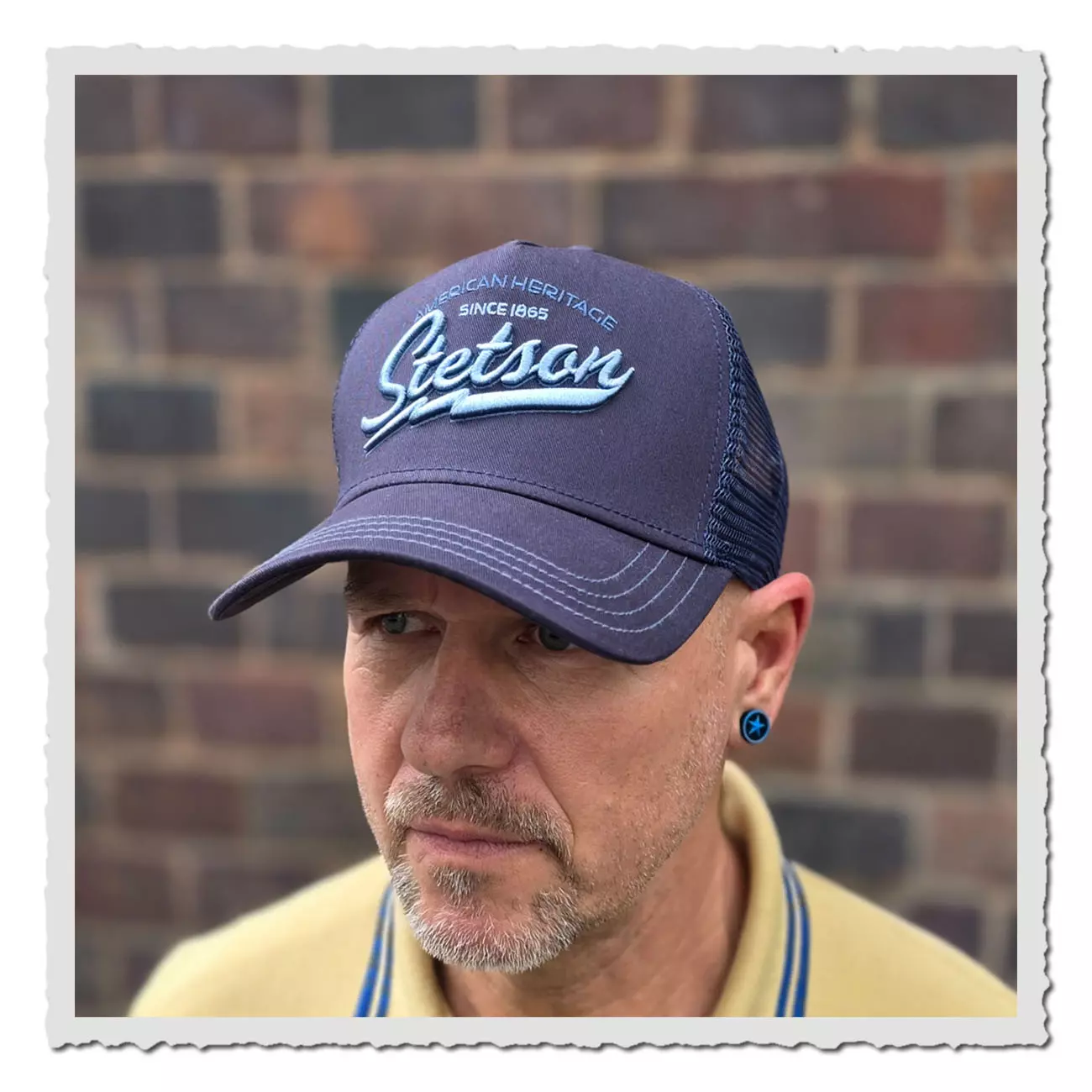 Stetson Trucker Cap American Heritage Classic Navy Denim 7751171 2 in Dunkelblau mit Logo-Stickerei