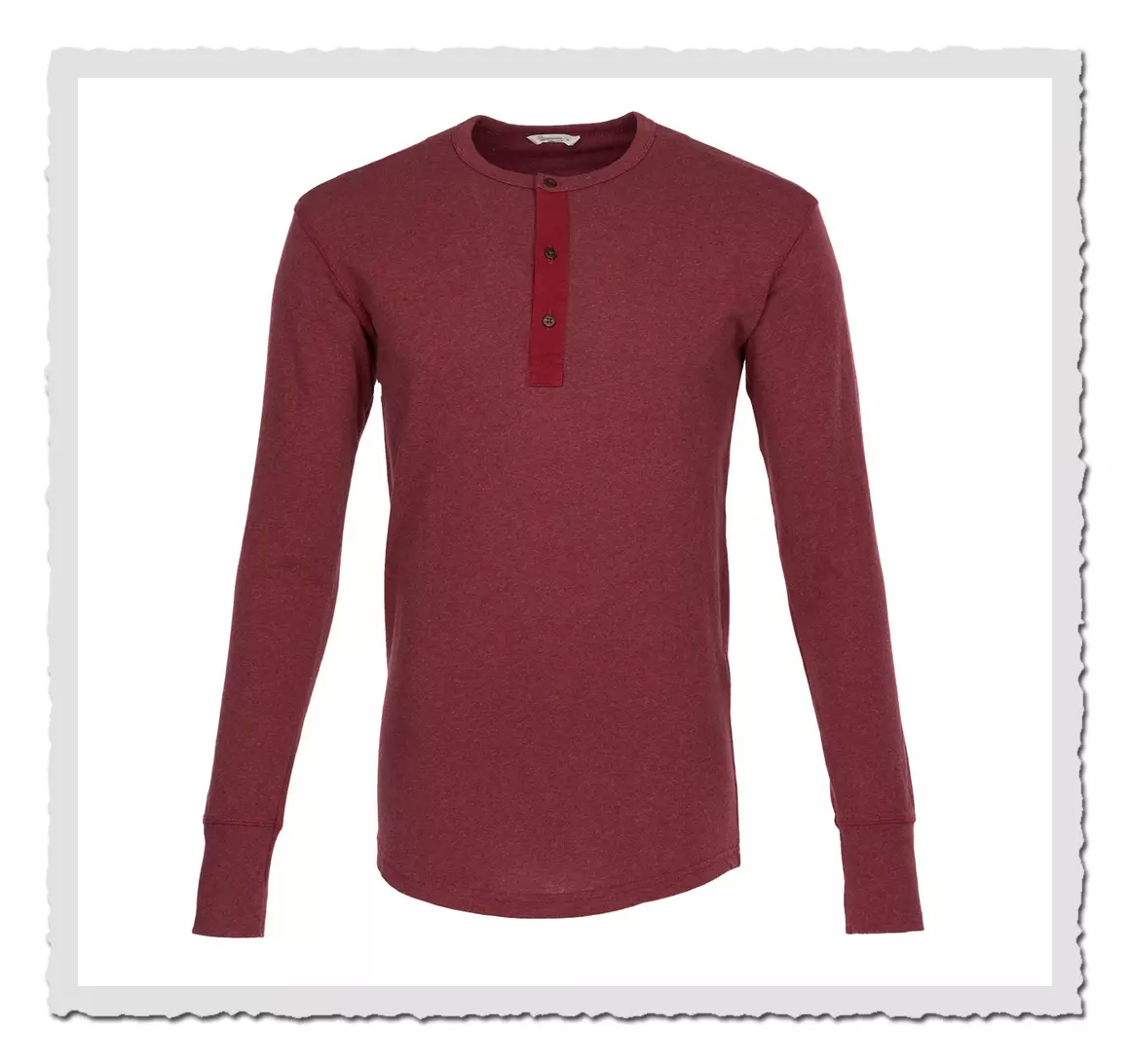 1927 Henley Shirt long sleeve granate red
