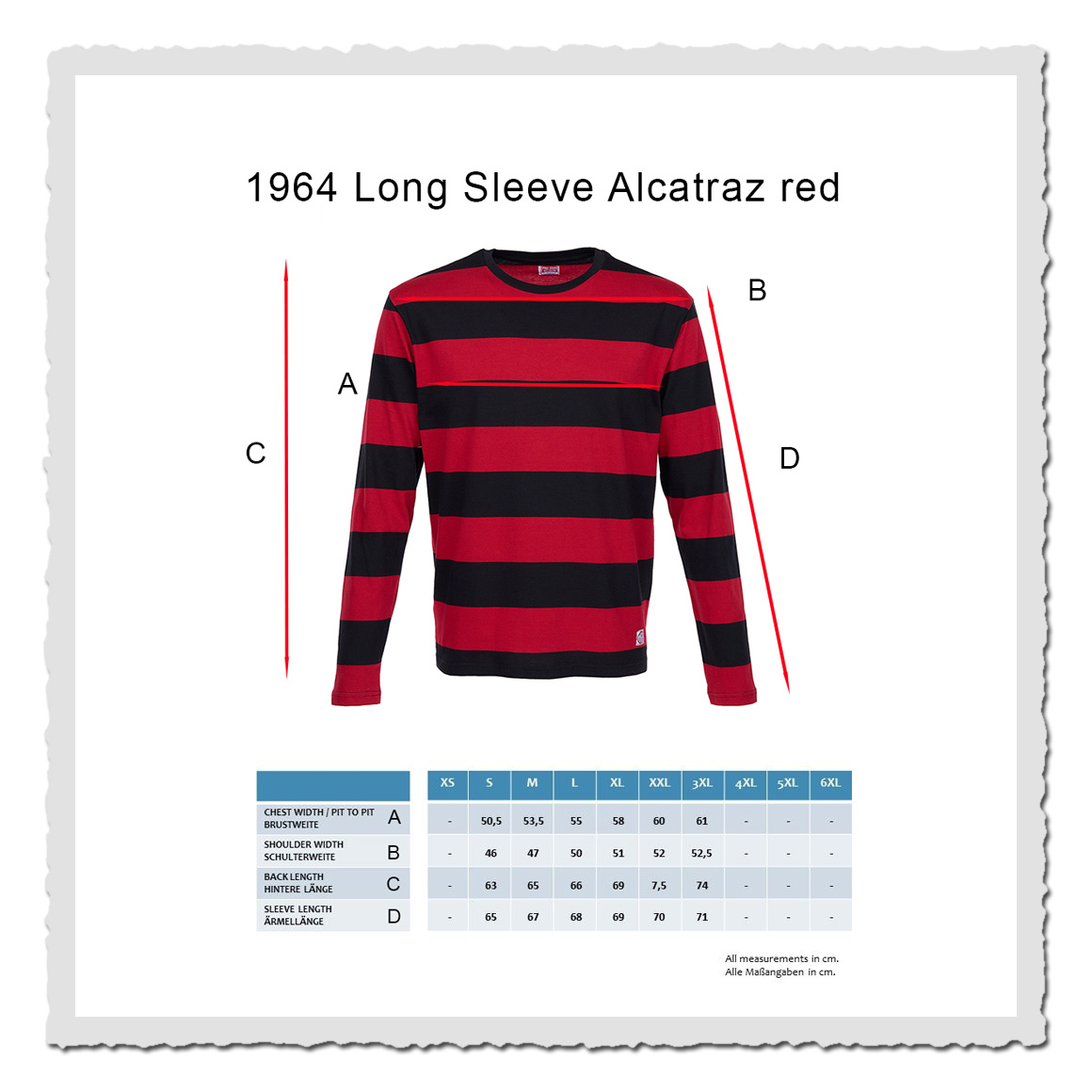 1964 Long Sleeve Alcatraz red