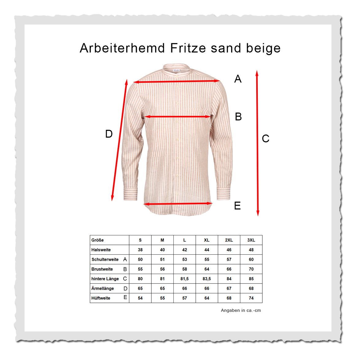 Arbeiterhemd Fritze sand beige