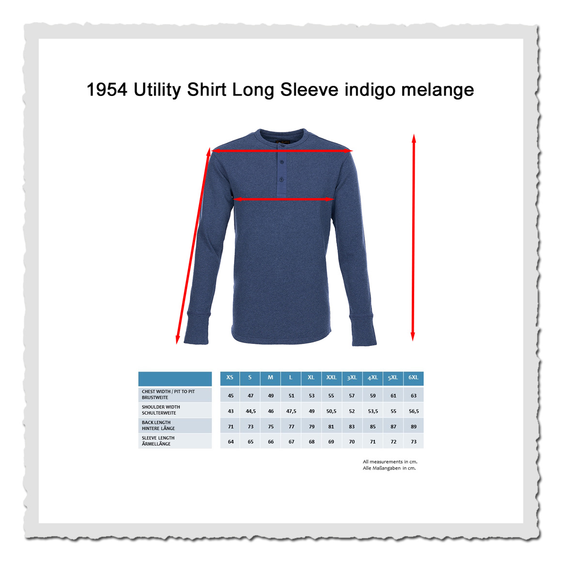 1954 Utility Shirt Long Sleeve indigo melange