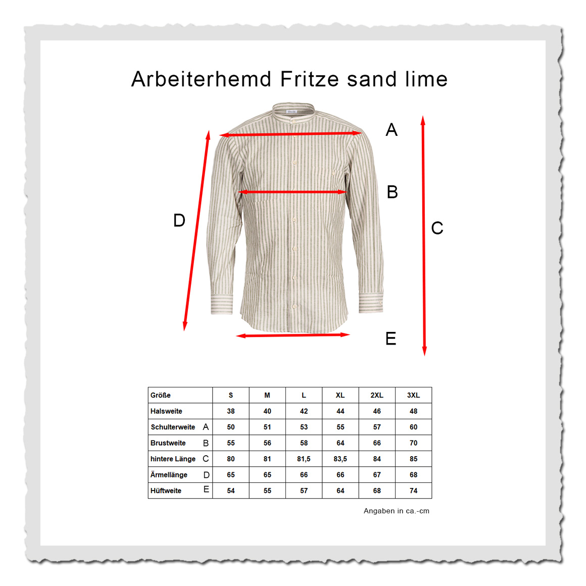 Arbeiterhemd Fritze sand lime